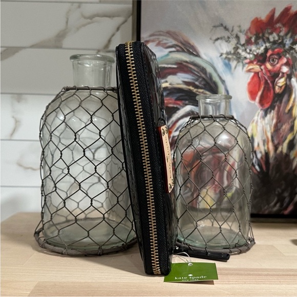 New! Kate Spade Neda Wallet Yaletown Black Patent Polyvinyl - Picture 5 of 14